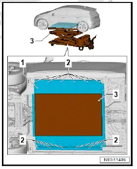 Volkswagen ID.4. Removing and installing high-voltage battery 1 [AX2]