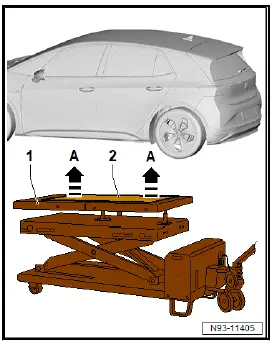 Volkswagen ID.4. Removing and installing high-voltage battery 1 [AX2], 48, 55, 62 kWh