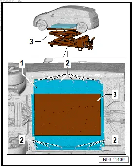 Volkswagen ID.4. Removing and installing high-voltage battery 1 [AX2], 48, 55, 62 kWh