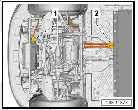 Volkswagen ID.4. Removing and installing high-voltage battery charging socket 1 [UX4]