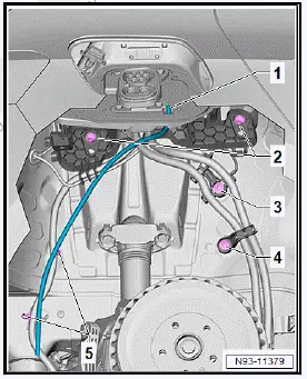 Volkswagen ID.4. Removing and installing high-voltage battery charging socket 1 [UX4]