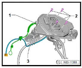 Volkswagen ID.4. Removing and installing high-voltage battery charging socket 1 [UX4]