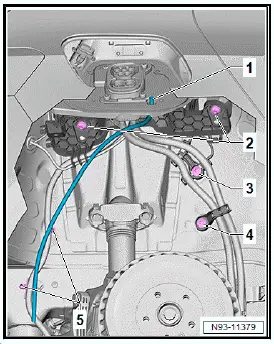 Volkswagen ID.4. Removing and installing high-voltage battery charging socket 1 [UX4]