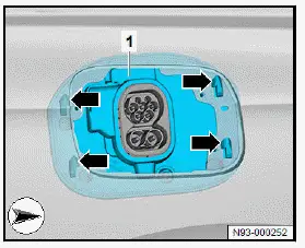Volkswagen ID.4. Removing and installing high-voltage battery charging socket 1 [UX4] 