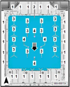 Volkswagen ID.4. Removing and installing high-voltage battery skid plate, 55, 62 kWh