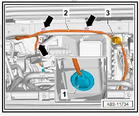 Volkswagen ID.4. Removing and installing high-voltage wiring harness for high-voltage heater