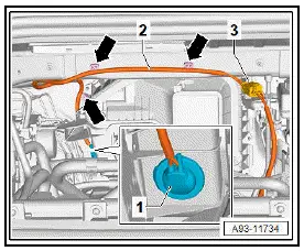 Volkswagen ID.4. Removing and installing high-voltage wiring harness for high-voltage heater