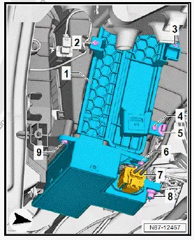 Volkswagen ID.4. Removing and installing high-voltage wiring harness for high-voltage heater