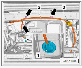 Volkswagen ID.4. Removing and installing high-voltage wiring harness for high-voltage heater