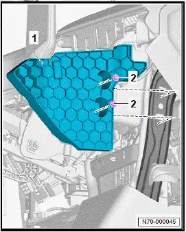 Volkswagen ID.4. Removing and installing impact damper on front passenger side