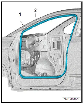 Volkswagen ID.4. Removing and installing inner door seal 