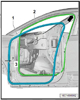 Volkswagen ID.4. Removing and installing inner door seal 
