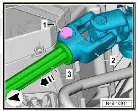 Volkswagen ID.4. Removing and installing intermediate steering shaft
