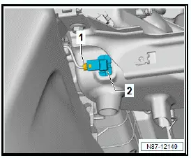 Volkswagen ID.4. Removing and installing right footwell vent temperature sender [G262] 