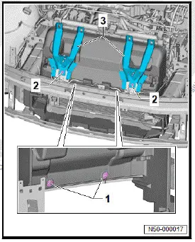 Volkswagen ID.4. Removing and installing lock carrier support