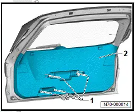 Volkswagen ID.4. Removing and installing lower rear lid trim