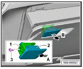 Volkswagen ID.4. Removing and installing glove compartment opener