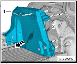 Volkswagen ID.4. Removing and installing luggage compartment side trim