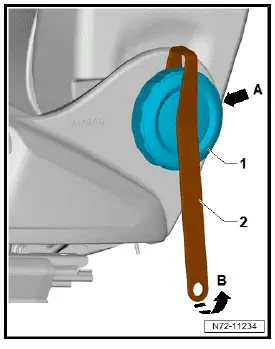 Volkswagen ID.4. Removing and installing backrest adjuster
