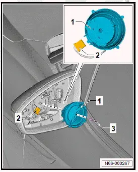 Volkswagen ID.4. Removing and installing mirror adjustment unit