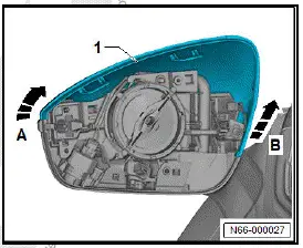Volkswagen ID.4. Removing and installing upper mirror cover