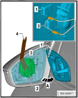 Volkswagen ID.4. Removing and installing mirror glass 