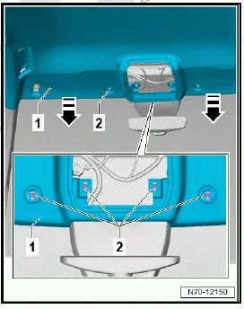 Volkswagen ID.4. Removing and installing moulded headliner