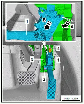 Volkswagen ID.4. Removing and installing mounting bracket, left-hand drive vehicles