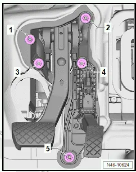 Volkswagen ID.4. Removing and installing mounting bracket, left-hand drive vehicles