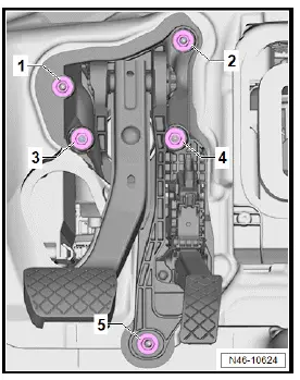 Volkswagen ID.4. Removing and installing mounting bracket, left-hand drive vehicles