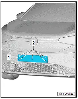 Volkswagen ID.4. Removing and installing number plate carrier
