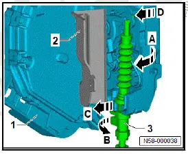 Volkswagen ID.4. Removing and installing operating cable for exterior door handle 