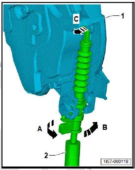 Volkswagen ID.4. Removing and installing operating cable for exterior door handle 