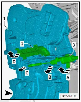 Volkswagen ID.4. Removing and installing operating cable for interior door handle 