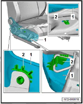 Volkswagen ID.4. Removing and installing outer seat trim, front passenger seat without height adjustment