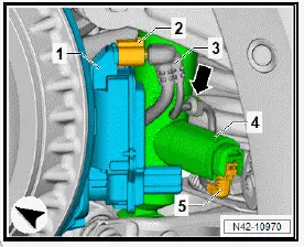 Volkswagen ID.4. Removing and installing parking brake motor [V282]/[V283]