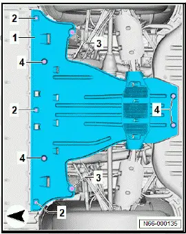 Volkswagen ID.4. Removing and installing power unit skid plate