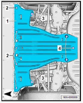 Volkswagen ID.4. Removing and installing rear centre underbody cladding