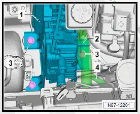 Volkswagen ID.4. Removing and installing PTC heater element 3 [Z132] 