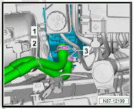 Volkswagen ID.4. Removing and installing PTC heater element 3 [Z132] 