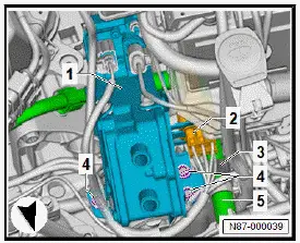 Volkswagen ID.4. Removing and installing PTC heater element 3 [Z132] 