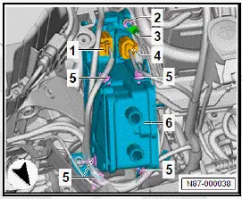 Volkswagen ID.4. Removing and installing PTC heater element 3 [Z132] 