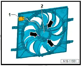 Volkswagen ID.4. Removing and installing radiator fan [VX57] 