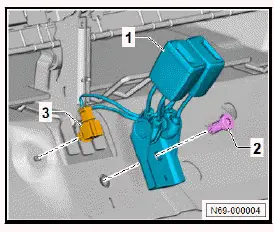 Volkswagen ID.4. Removing and installing rear centre belt buckle