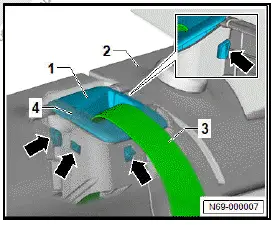 Volkswagen ID.4. Removing and installing rear belt guide