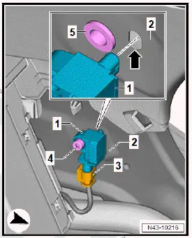 Volkswagen ID.4. Removing and installing rear body acceleration sender [G343] 