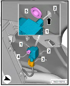 Volkswagen ID.4. Removing and installing rear body acceleration sender [G343] 
