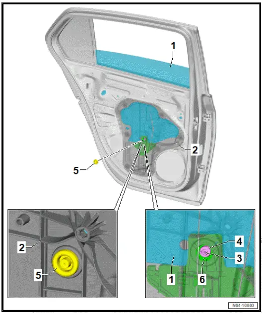 Volkswagen ID.4. Removing and installing rear door window 