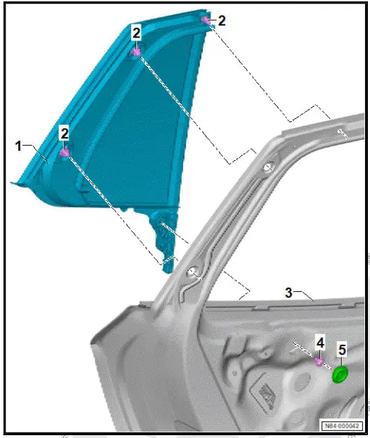 Volkswagen ID.4. Assembly overview - fixed rear door window