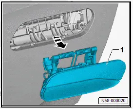 Volkswagen ID.4. Removing and installing rear exterior door handle [EX8]/[EX9] 